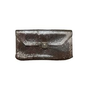 Vintage Whiting & Davis Silver Mesh Clutch with Rhinestone Clasp
